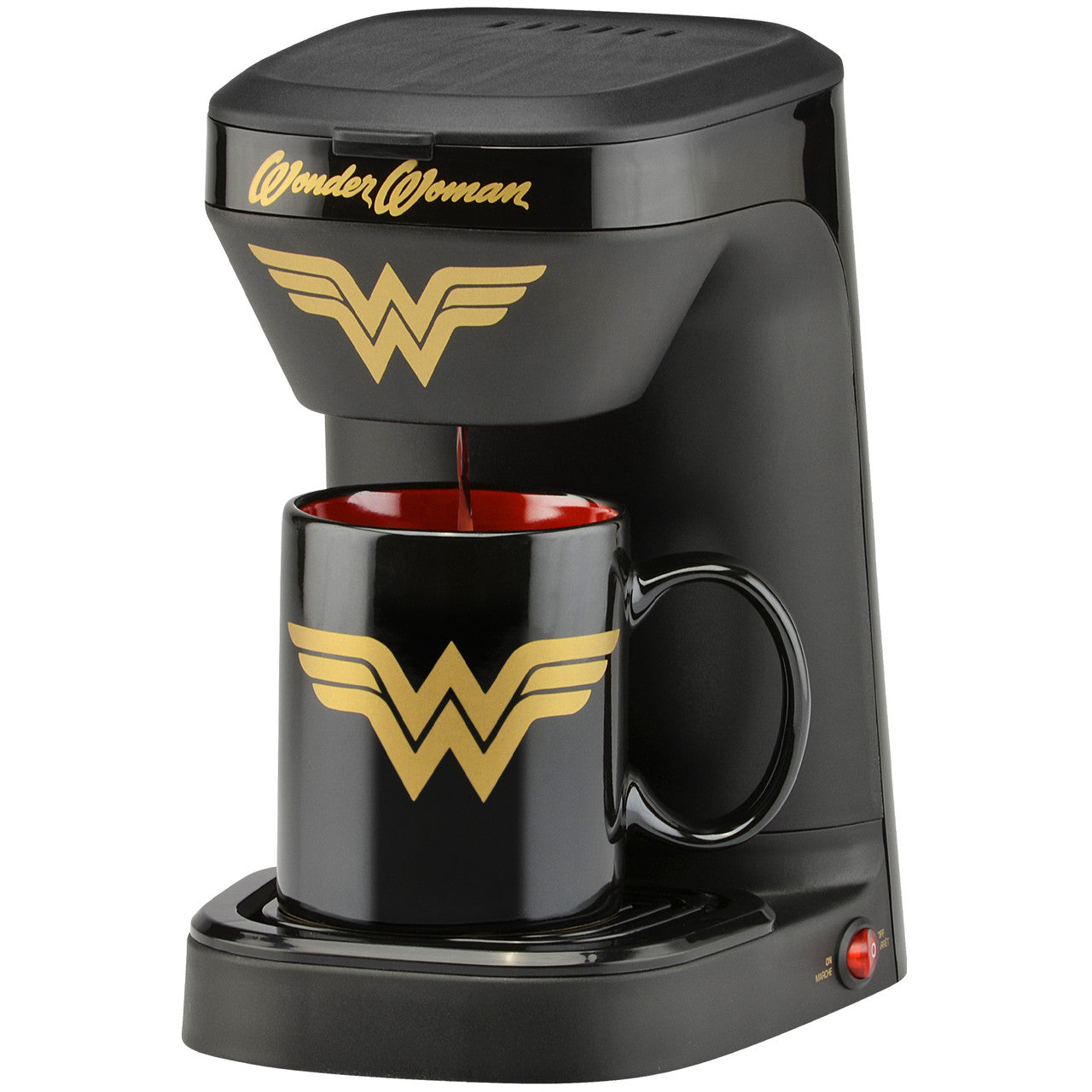 Wonder Woman 1-Cup Coffee Maker with 12 oz Mug