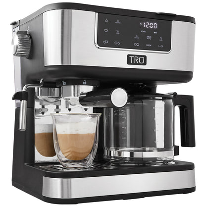 TRU All-in-One Combination 10-Cup Coffee Maker and Espresso Machine