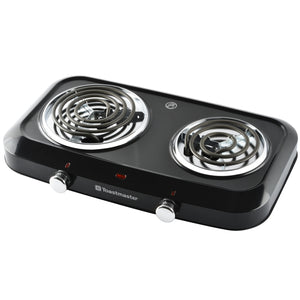 Toastmaster Double Burner with Coil Top and Chrome Knobs